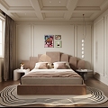 Modern Bedroom Mix and Match Villa Second Floor Overall Home Decoration 3d model