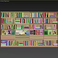 Modern Wooden Bookcase With Shelves Filled With Books And Decorative Pieces