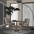 Modern Leisure Table and Chair Dining Table and Chair Combination Dining Table and Chair Seat Combination Coffee Table and Chair 3d model