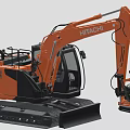 Hitachi Heavy Duty Excavator With Hydraulic Arm Tracked Base And Operator Cabin