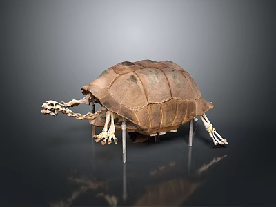 Reptile Turtle Skeleton Showing Detailed Anatomical Bone Structure in Scientific Exhibit 3d model