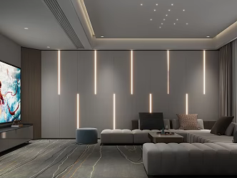 Modern minimalist video room 3d model