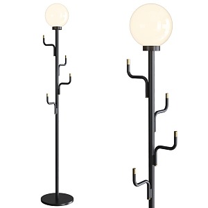 Floor lamp clothes pole hanger 3d model