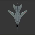 Silver Gray Military Fighter Jet With Number 08 And Red Markings On