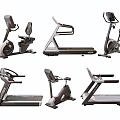 Different Types of Fitness Equipment Including Treadmill Elliptical And Stationary Bike