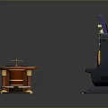 Casino Themed Decorative Items Including Roulette Wheel And Slot Machine Models