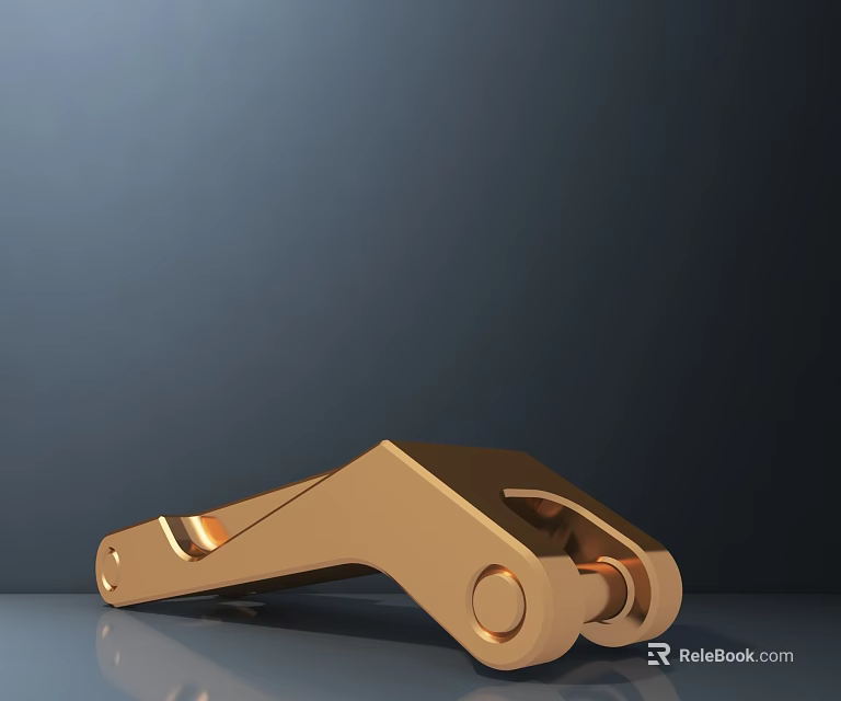 Golden Metallic Sculpture Carving With Abstract Design And Shiny Surface 3d model 