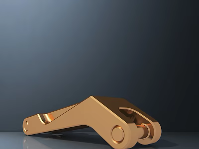 Golden Metallic Sculpture Carving With Abstract Design And Shiny Surface 3d model
