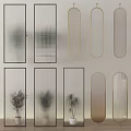 Modern Decorative Room Dividers With Transparent Glass Geometric Patterns And Various Shapes