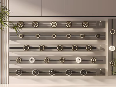 Stylish Modern Switch Panels Design With Various Buttons And Controls For Home Interior 3d model