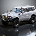White Off road Vehicle With Rugged Design Large Tires And Metal Bumper