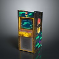 Colorful Computer Arcade Cabinet With Gaming Screen And Lucky Coin Slot Design