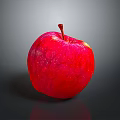 Fresh Red Apple With Smooth Surface On Gray Background Showing Reflection 3d model