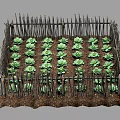 Neatly Arranged Green Vegetables Thriving in Wooden Fenced Garden Bed