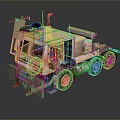 Beige Armored Military Truck With Six Wheels Roof Mounted Equipment And Protective Front Bumper