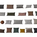 Decorative Throw Pillows in Various Colors Patterns and Textures for Home Decor 3d model