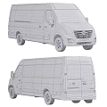 White Commercial Cargo Van Front And Rear View Design 3d model