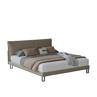 Modern Double Bed 3d model