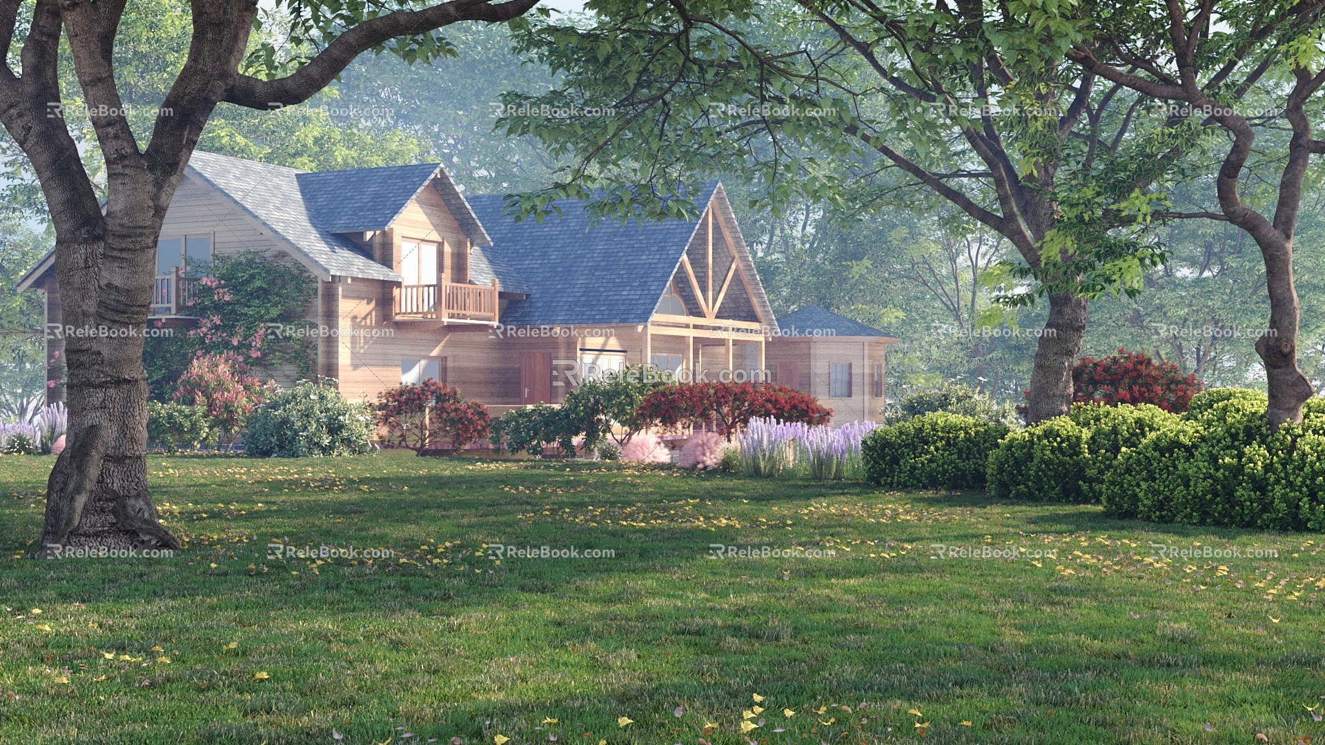 Villa in the woods 3d model