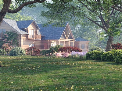 Villa in the woods 3d model