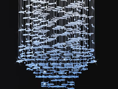 Modern Crystal Chandelier Lighting With Hanging Glass Elements And Multi Layered Design 3d model