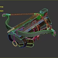 Medieval Crossbow With Leather Straps Curved Metal Bow And Metal Components
