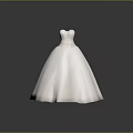 White Wedding Dress With Sweetheart Neckline And Flowy Ball Gown Silhouette