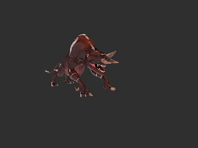Prehistoric Reptile Model With Horns Open Mouth And Dynamic Reddish Brown Look 3d model