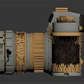 Vintage Digital Camera With Gold And Silver Decorative Design Details