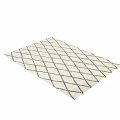 Elegant Square Rug with Diamond Pattern and Handwoven Gray Lines on Ivory Base 3d model