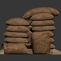 Practical Burlap Storage Bags for Household Use with Stacked Design and Textured Fabric