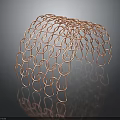 Copper Circular Ring Grid Structure With Intricate Interconnected Rings And Reflective Surface