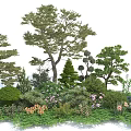 Diverse Garden Flowers And Plants With Shrubs Trees And Lush Greenery