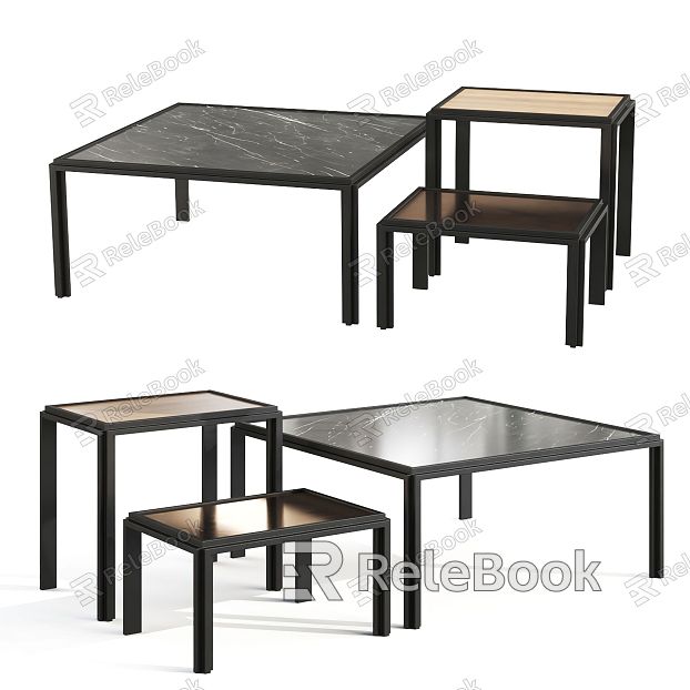 Coffee Table Coffee Table Combination Marble Coffee Table Black and White Coffee Table model