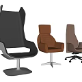Ergonomic Office Chair with Leather Upholstery Swivel Base and Modern Design Features