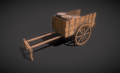 Trolley Carriage Earth Trolley Game Trolley Wood Trolley Wood Trolley Ancient Wooden Trolley Low Face Number Low Model Simple Model Video Level Realism 3d model