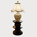 Traditional Ceramic Table Lamp With Cream Tassel Lampshade And Black Spiral Base