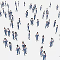 Large Group Of People In Matching Attire Walking Together In Outdoor Space