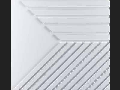 Modern White Wall With Diagonal Striped Patterns And Textured 3D Design Elements 3d model
