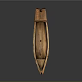 Handcrafted Wooden Boat With Simple Design And Natural Wood Texture For Traditional Water Transport