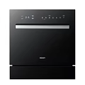 Sleek Black Built-in Kitchen Dishwasher with Control Panel and Digital 3d model