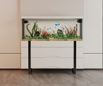 Modern Fish Tank Glass Fish Tank Aquarium Display Cabinet Side Cabinet 3d model