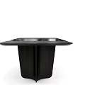 Modern Black Dining Table With Unique Leg Design And Sleek Smooth Surface