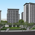 Modern High Rise Residential Complex With Green Spaces And Road Layout