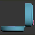Open Blue Pink Shell Shaped Box With Miniature Furniture Interior Setup