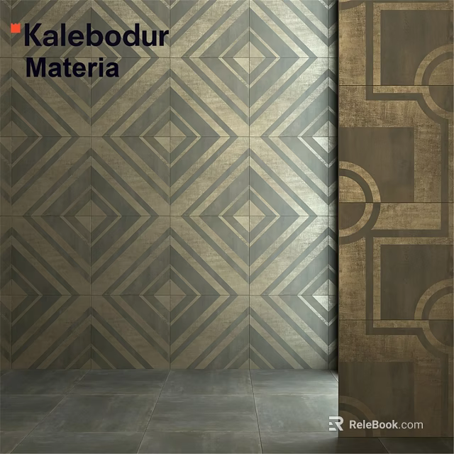 Materia Wall Tiles With Geometric Diamond And Circular Patterns Bronze Gray Finish 3d model 