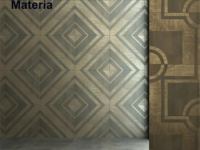 Materia Wall Tiles With Geometric Diamond And Circular Patterns Bronze Gray Finish 3d model