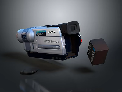 Sony Digital Handycam Video Camera For Computer Recording With Battery Accessory 3d model