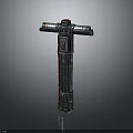 Futuristic Sci Fi Weapon Design With Metal Cross Shaped Handle And Detailed Components