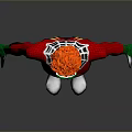 Red Haired Superhero 3D Character With Yellow Goggles Red Black Costume Green Accents